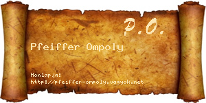 Pfeiffer Ompoly névjegykártya